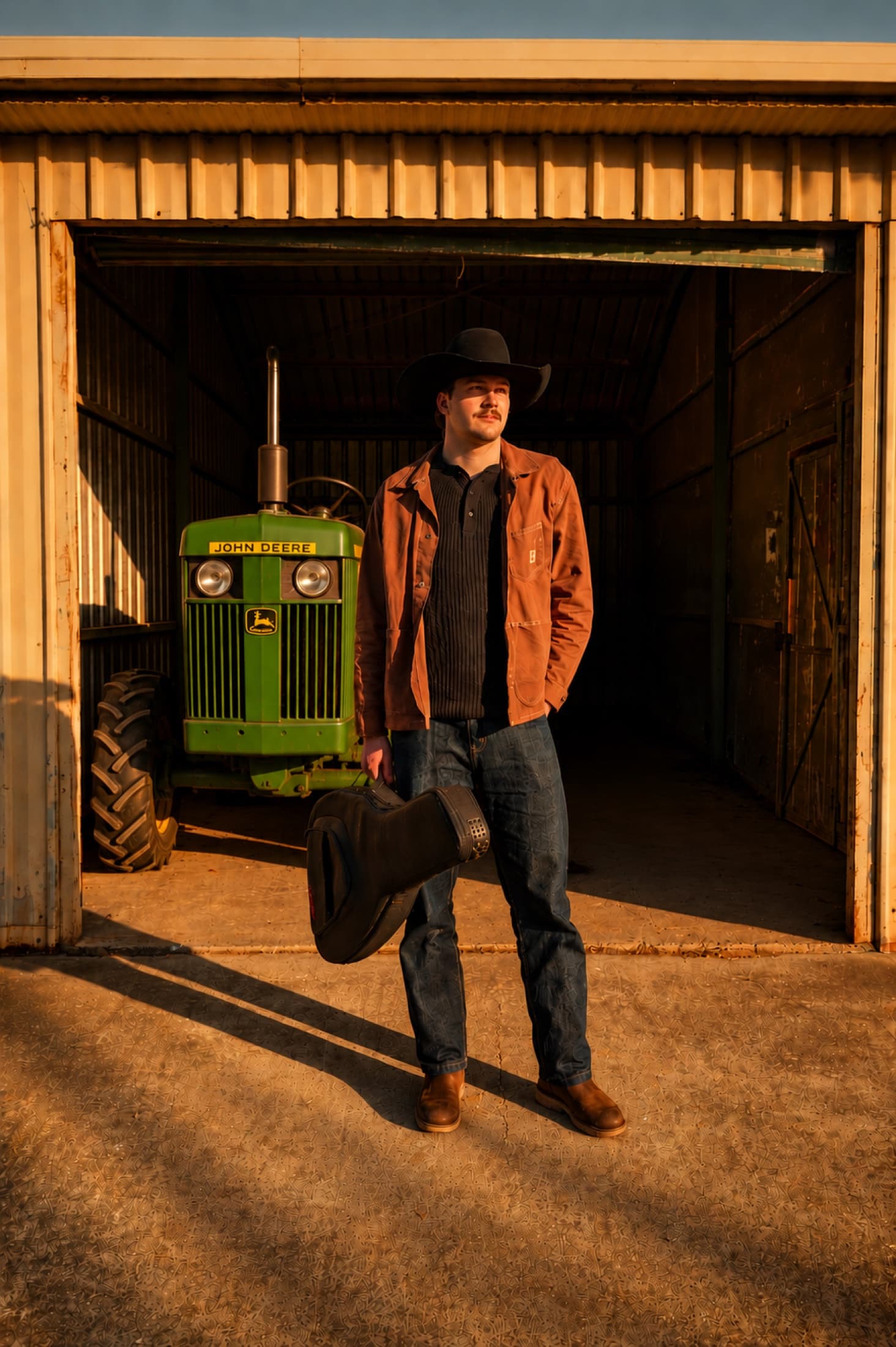 Kai Rennie by the shed