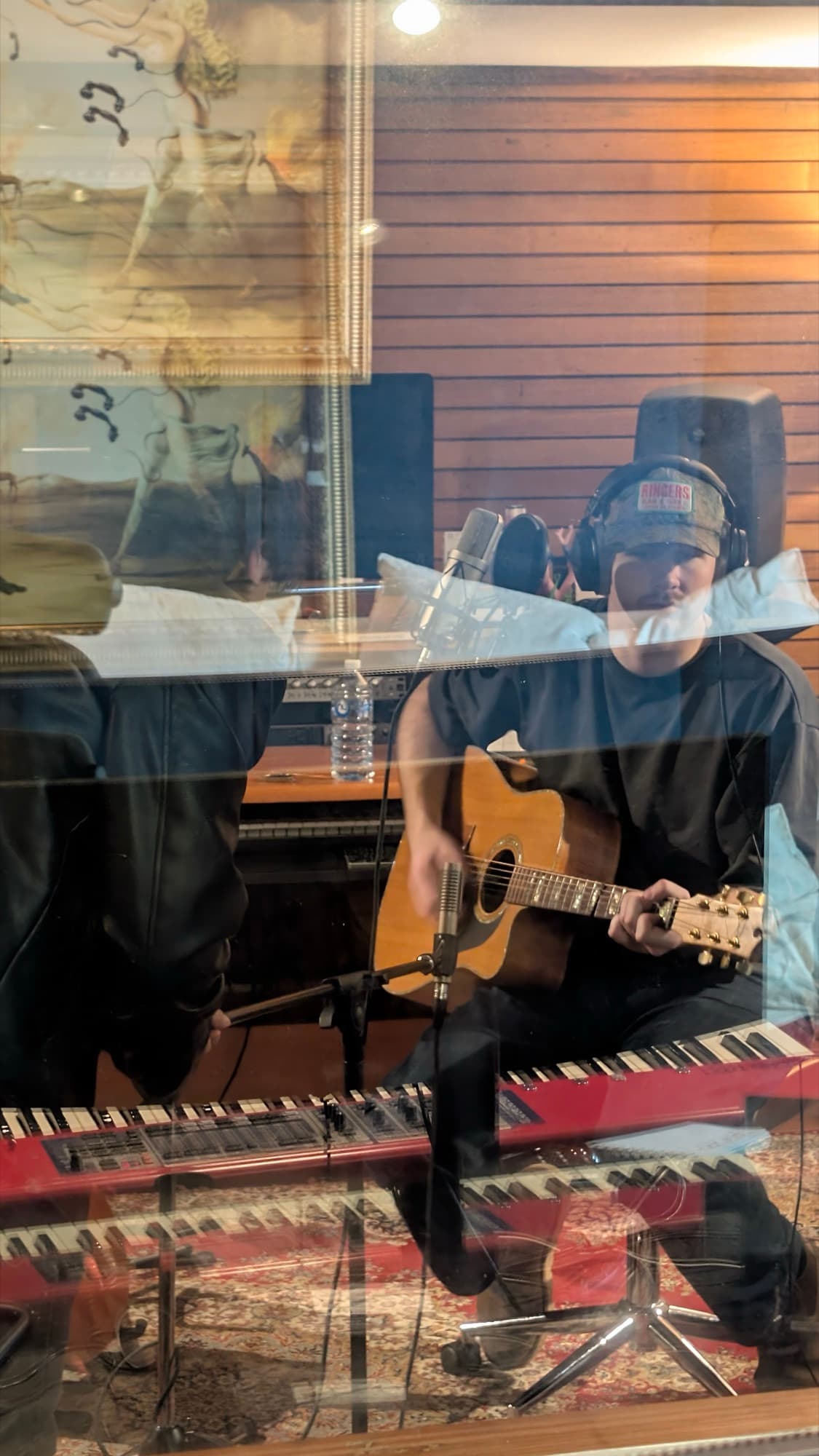 Kai Rennie recording at Uncanny Valley studio